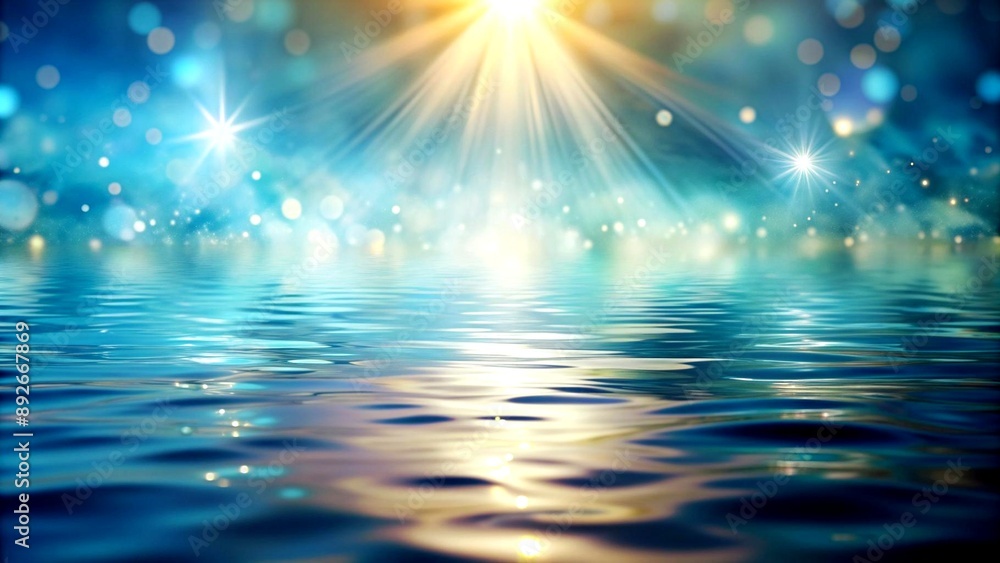 Poster watercolor abstract: a tranquil exploration of light and reflection generative ai computer-generated