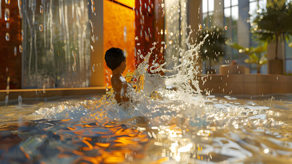 realistic high-resolution photo of pool, with detailed background