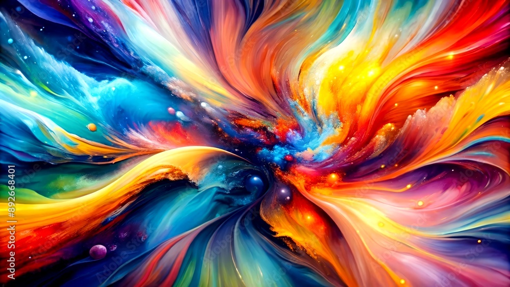 Aufkleber a celebration of energy and movement in abstract expressionism generative ai image
