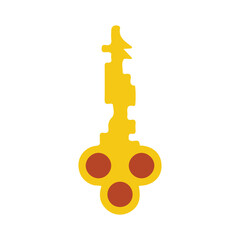 golden key vector, logo, vector illustration, abstract, art, 3d rendering, silhouette