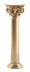 Fototapeta premium Luxurious Greek-Style Marble Column with Golden Capital Ideal for Classic and Opulent Decor