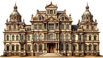 Fototapeta premium The Architect's Legacy: A detailed architectural illustration showcasing a historic building with intricate details and a sense of grandeur. Generative AI Machine-created