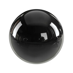 Shiny Black Bubble on Transparent Background PNG - Sphere Ball Bubble Round Glossy Shape Gum Object 3D
