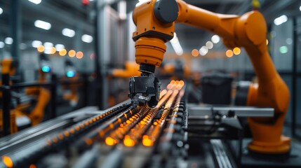 Robotic arm, picking and placing objects, industrial