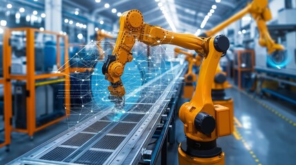 Robotic arm, picking and placing objects, industrial