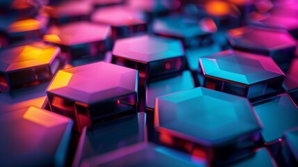 Obraz premium Abstract colorful hexagonal pattern background.