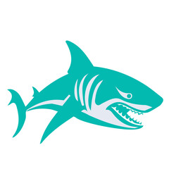 shark animal vector, logo, vector illustration, abstract, art, 3d rendering, silhouette