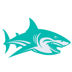 shark animal vector, logo, vector illustration, abstract, art, 3d rendering, silhouette