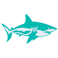 Fototapeta premium shark animal vector, logo, vector illustration, abstract, art, 3d rendering, silhouette