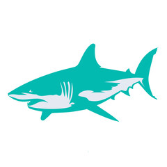 Fototapeta premium shark animal vector, logo, vector illustration, abstract, art, 3d rendering, silhouette