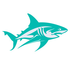 shark animal vector, logo, vector illustration, abstract, art, 3d rendering, silhouette