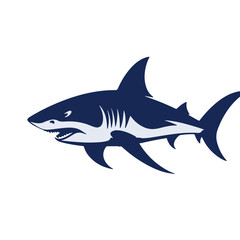 cute scary shark vector, logo, vector illustration, abstract, art, 3d rendering, silhouette
