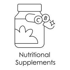 Nutritional Supplements Icon with editable stroke.