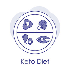 Keto Diet Icon with editable stroke.