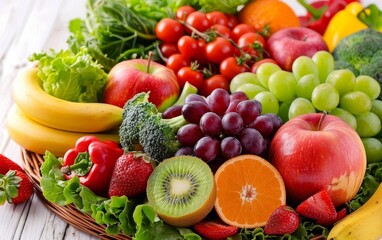 HighFiber Diet Eat plenty of fruits, vegetables, and whole grains, aiding digestion and satiety, concept