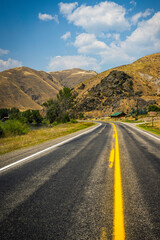 Idaho Summer Road Travel Landscape along the Salmon River Scenic Byway U.S. Route 93: The Beauty of the Iconic Western Rocky Mountains, USA