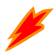 red lightning vector, logo, vector illustration, abstract, art, 3d rendering, silhouette