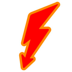 red lightning vector, logo, vector illustration, abstract, art, 3d rendering, silhouette