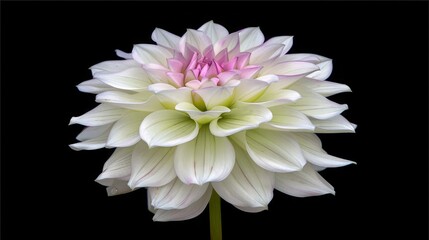 A Single White Dahlia in Full Bloom