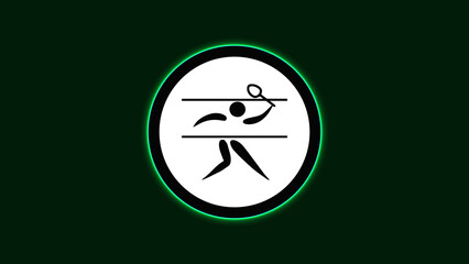 Badminton Logo Neon Light Board View Dark Background, Summer Sport Event icon Illustration Abstract image