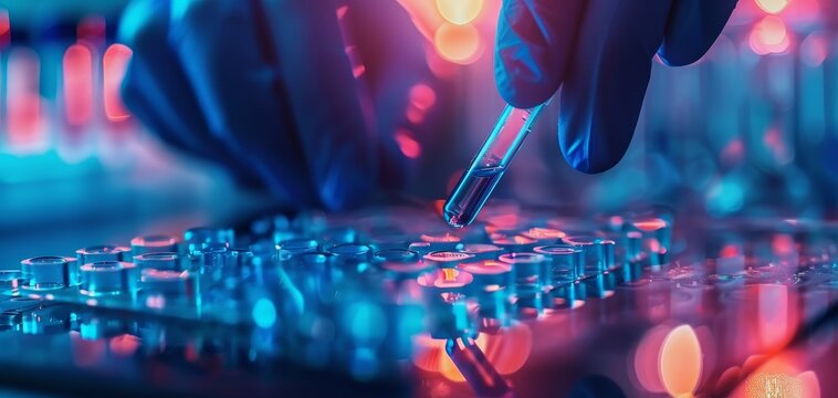 Closeup of viral DNA being extracted, genetic manipulation, concept