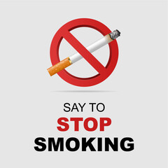 no smoking sign or icon. ban on smoking banner for social media post. no smoking awareness campaign, say no to smoking banner with cigarette ban sign