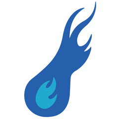 hot blue fire vector, logo, vector illustration, abstract, art, 3d rendering, silhouette
