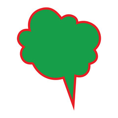 comic green speech bubble vector, logo, vector illustration, abstract, art, 3d rendering, silhouette
