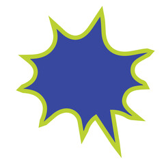 comic speech bubble blue vector, logo, vector illustration, abstract, art, 3d rendering, silhouette