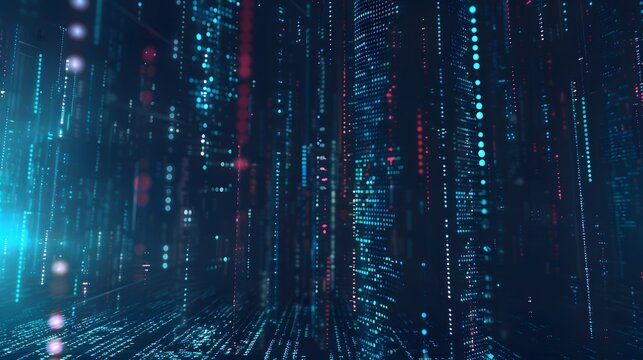 Binary Data Software Programming Code Background. Random Parts of Program Code. Digital Data Technology Concept. 1 0 Machine Code. Random Binary Data Matrix Wide Vector Illustration.