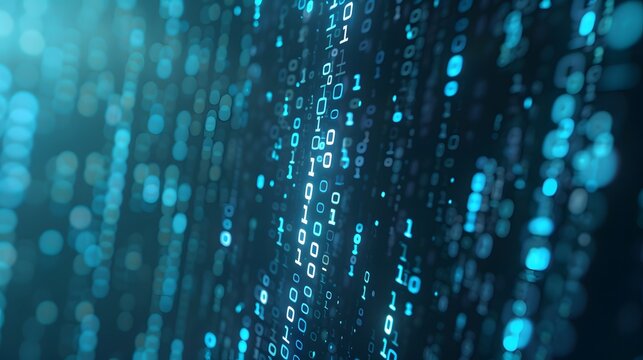 Binary Data Software Programming Code Background. Random Parts of Program Code. Digital Data Technology Concept. 1 0 Machine Code. Random Binary Data Matrix Wide Vector Illustration.