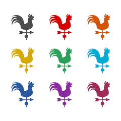 Weather vane  icon isolated on white background. Set icons colorful