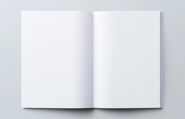 White Book Mockup on Gray Background with Blank Magazine Cover Template for Design Presentation of New Journal or Magazine Layout
