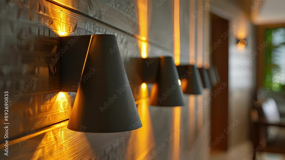 Poster a set of wall sconces casting a warm glow and creating a soothing atmosphere in the room.