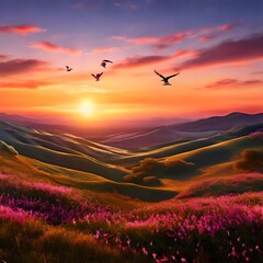 Sunrise Over Hills
