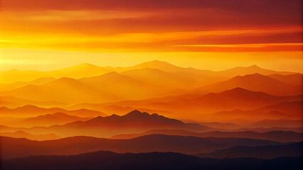 Obraz premium Golden Hour Over Misty Mountains