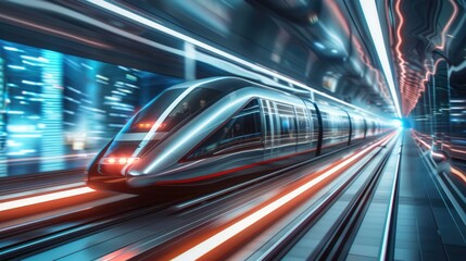Fototapeta premium Train Building Light Lighting Electricity Headlamp Line Track Vehicle Railway City Road Metropolis