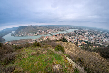 Obraz premium Panoramic View of Tain-l'Hermitage and the Rhone River