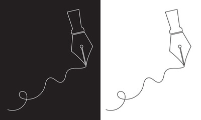pen ink icon vector .isolated on white and black background vector illustration. EPS 10