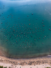 Aerial view of My Khe Beach - Top 6 beautiful beach in the World By Forbes Magazine.