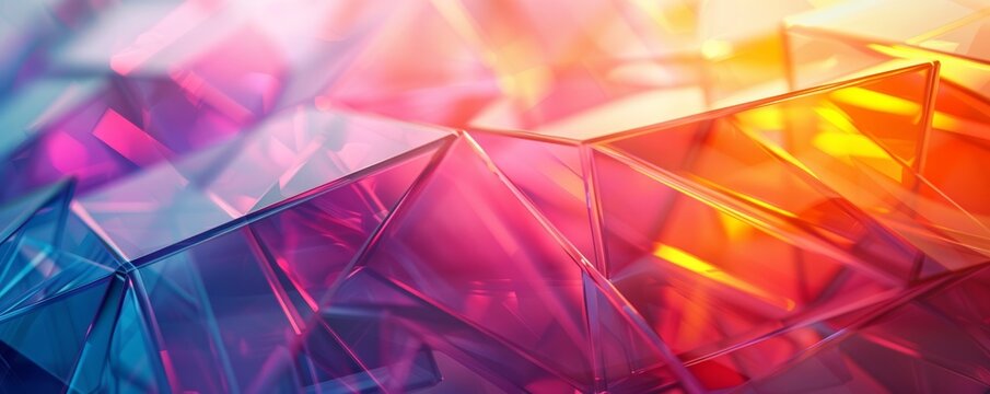 Abstract geometric background with vibrant colors and textured surfaces.
