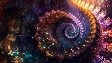 A mesmerizing spiral pattern showcasing vibrant colors and intricate details, perfect for backgrounds and abstract art.