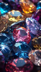 Close up of colorful sparkling gems, perfect for backgrounds and textures