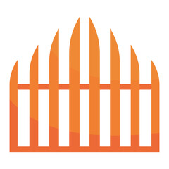 Illustration of a cartoon wooden fence element