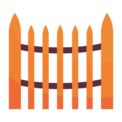 Illustration of a cartoon wooden fence element