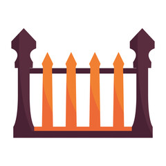 Illustration of a cartoon wooden fence element