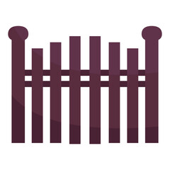 Illustration of a cartoon wooden fence element