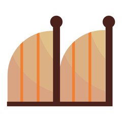 Illustration of a cartoon wooden fence element