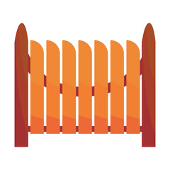 Illustration of a cartoon wooden fence element