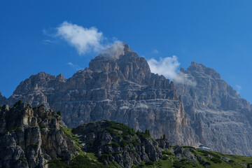 Dolomites in Italy, mountain landscape in summer